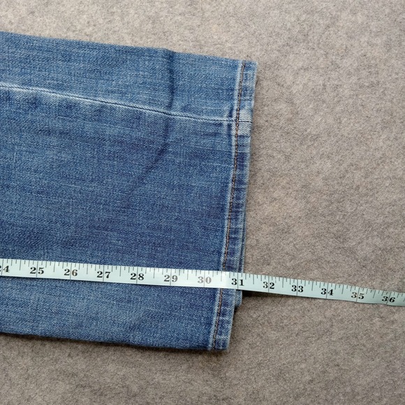 Lucky Brand Jeans Womens 14/32 Blue Medium Wash Straight Mid Rise Stretch Denim - Picture 4 of 12